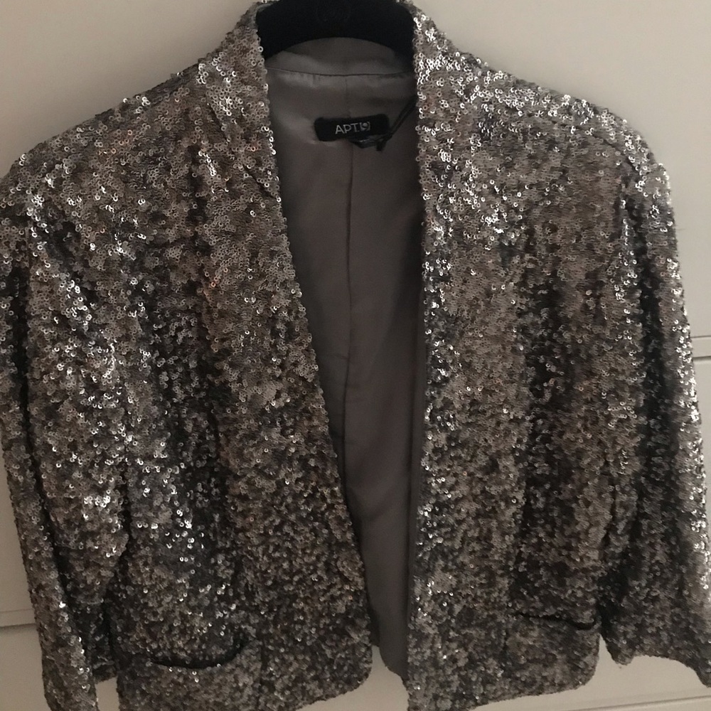 Apt 9 full sequined jacket NWT